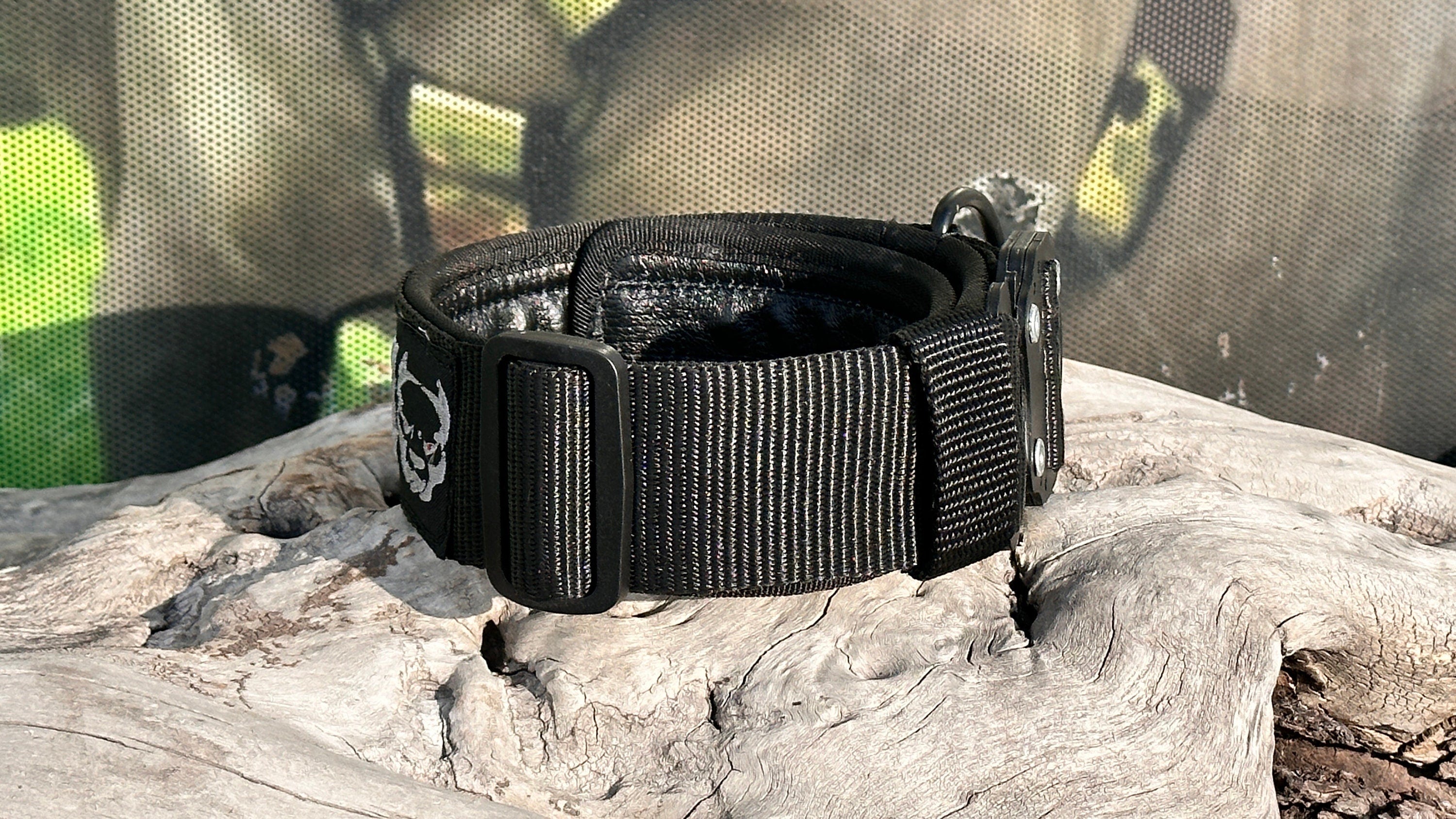 Embroidered Tactical Dog Collar: Personalized Nylon Collar with Steel Buckle