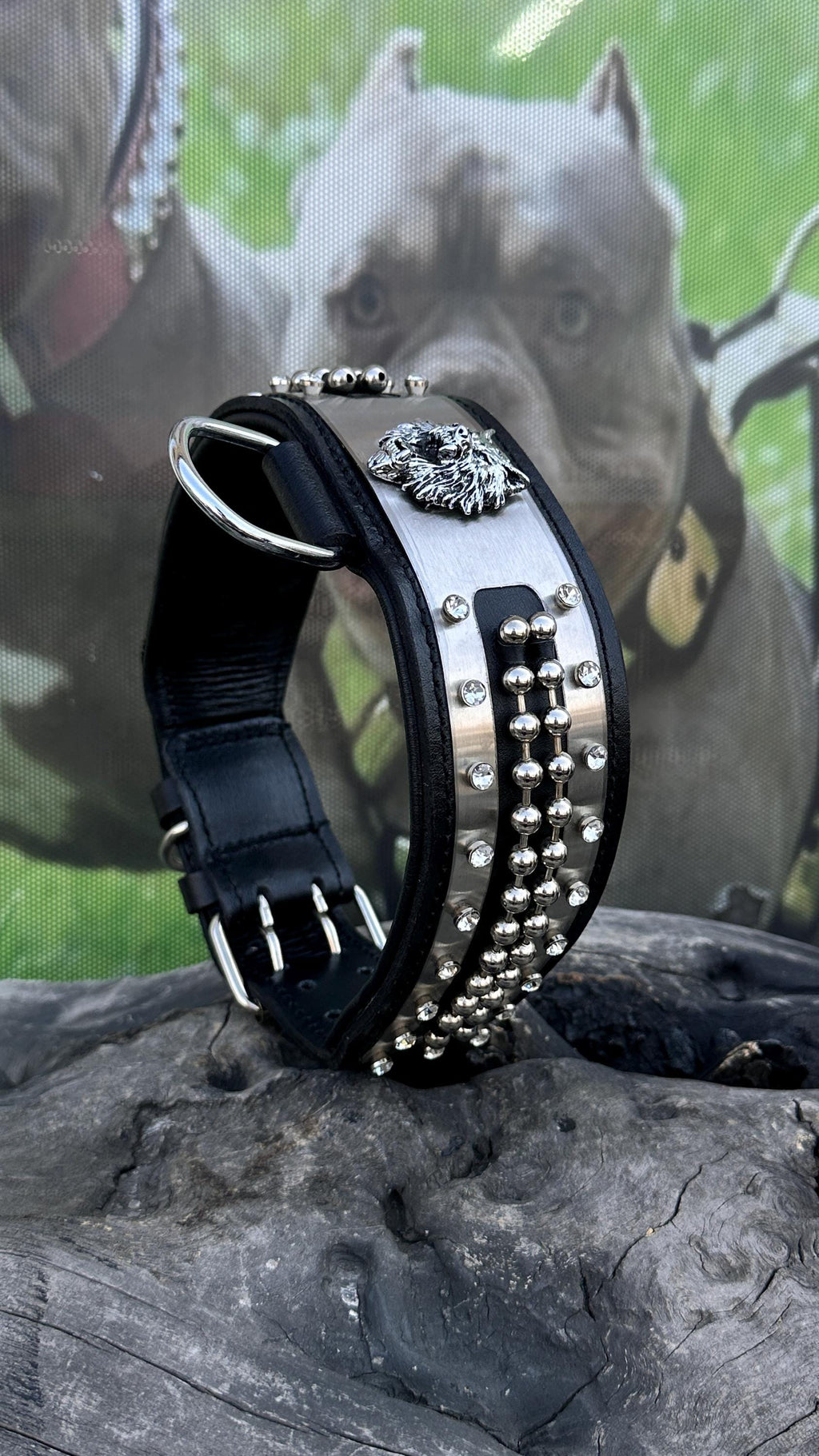 Handmade Leather Dog Collar: Personalized Engraved Name Plate