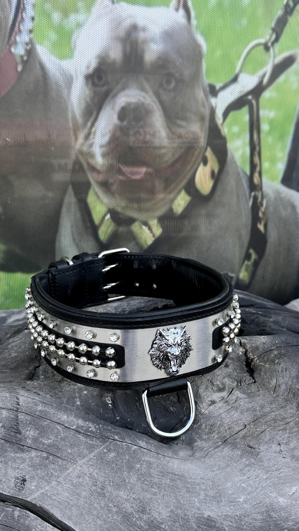 Handmade Leather Dog Collar: Personalized Engraved Name Plate