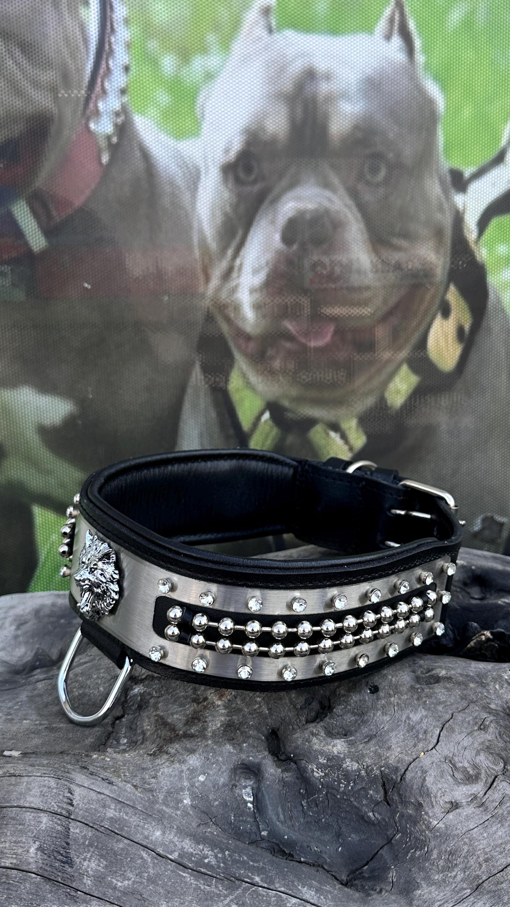 Handmade Leather Dog Collar: Personalized Engraved Name Plate