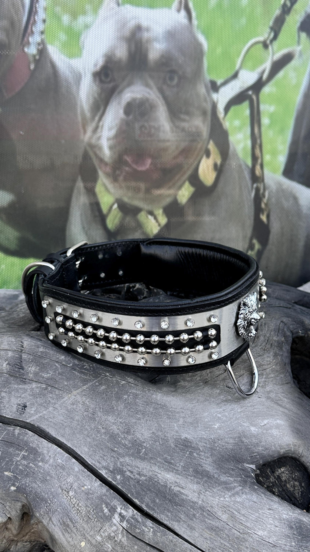 Handmade Leather Dog Collar: Personalized Engraved Name Plate
