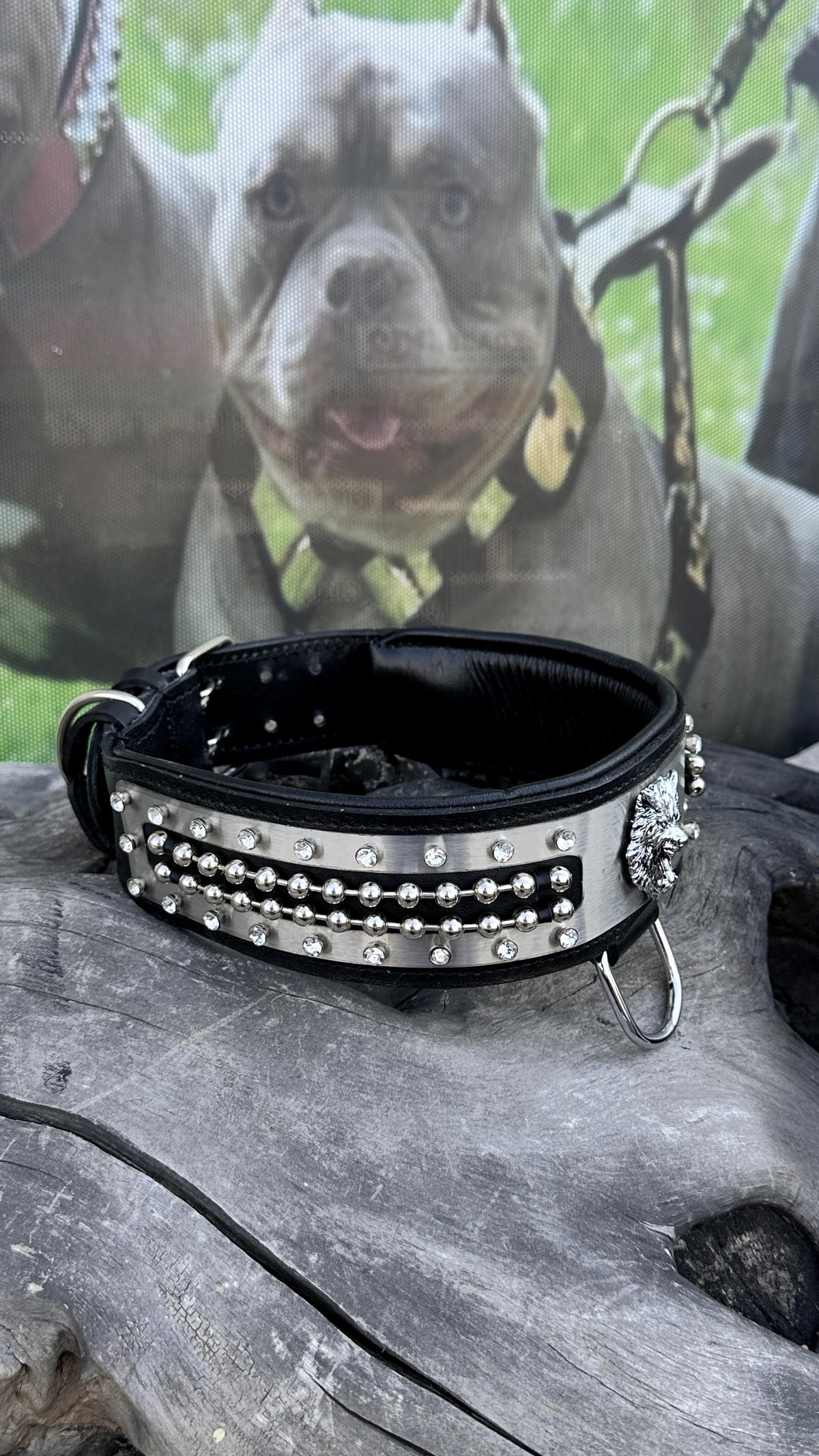 Handmade Leather Dog Collar: Personalized Engraved Name Plate