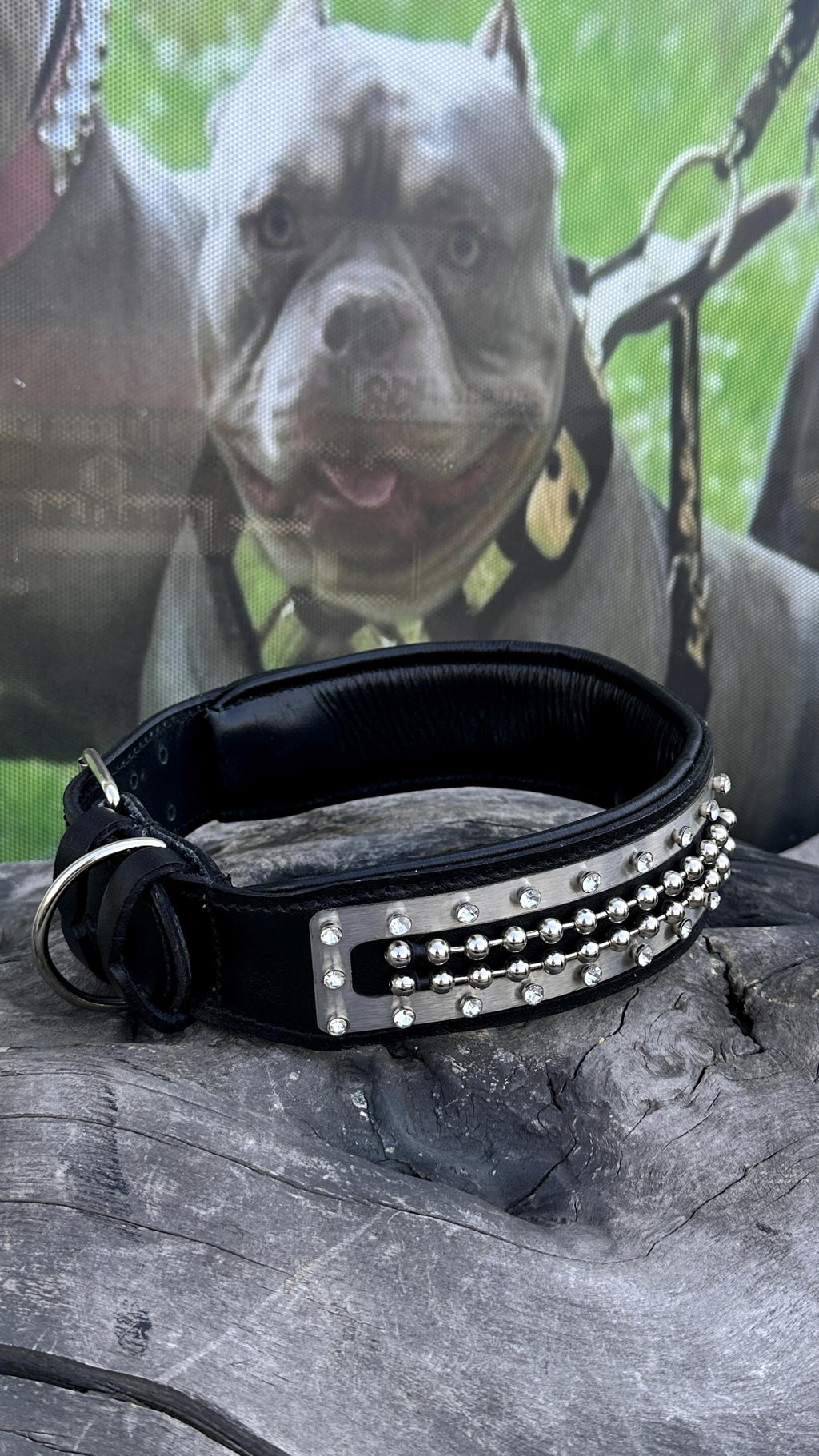Handmade Leather Dog Collar: Personalized Engraved Name Plate