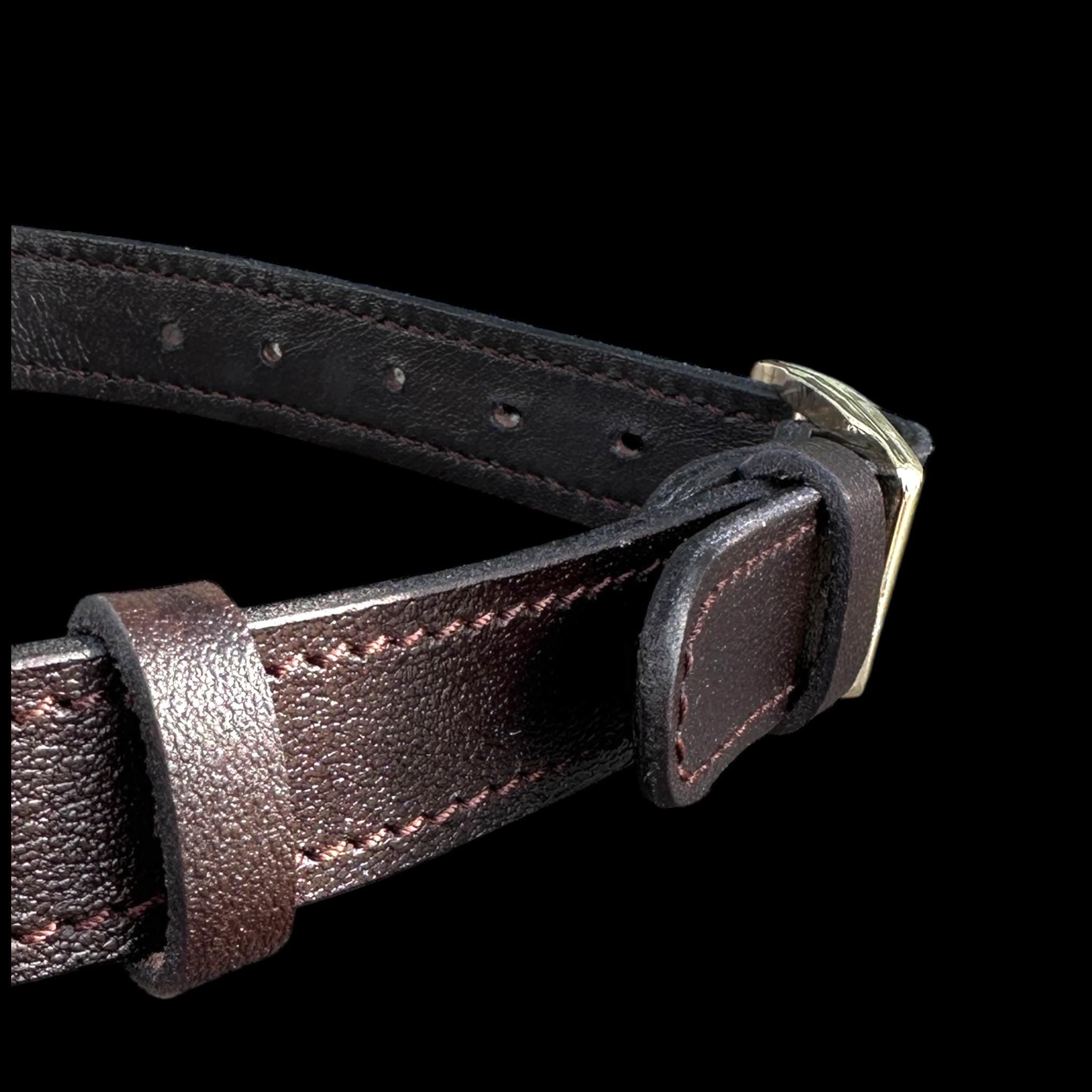 Black Buffalo Leather Dog Harness with Gold Hardware – Handmade