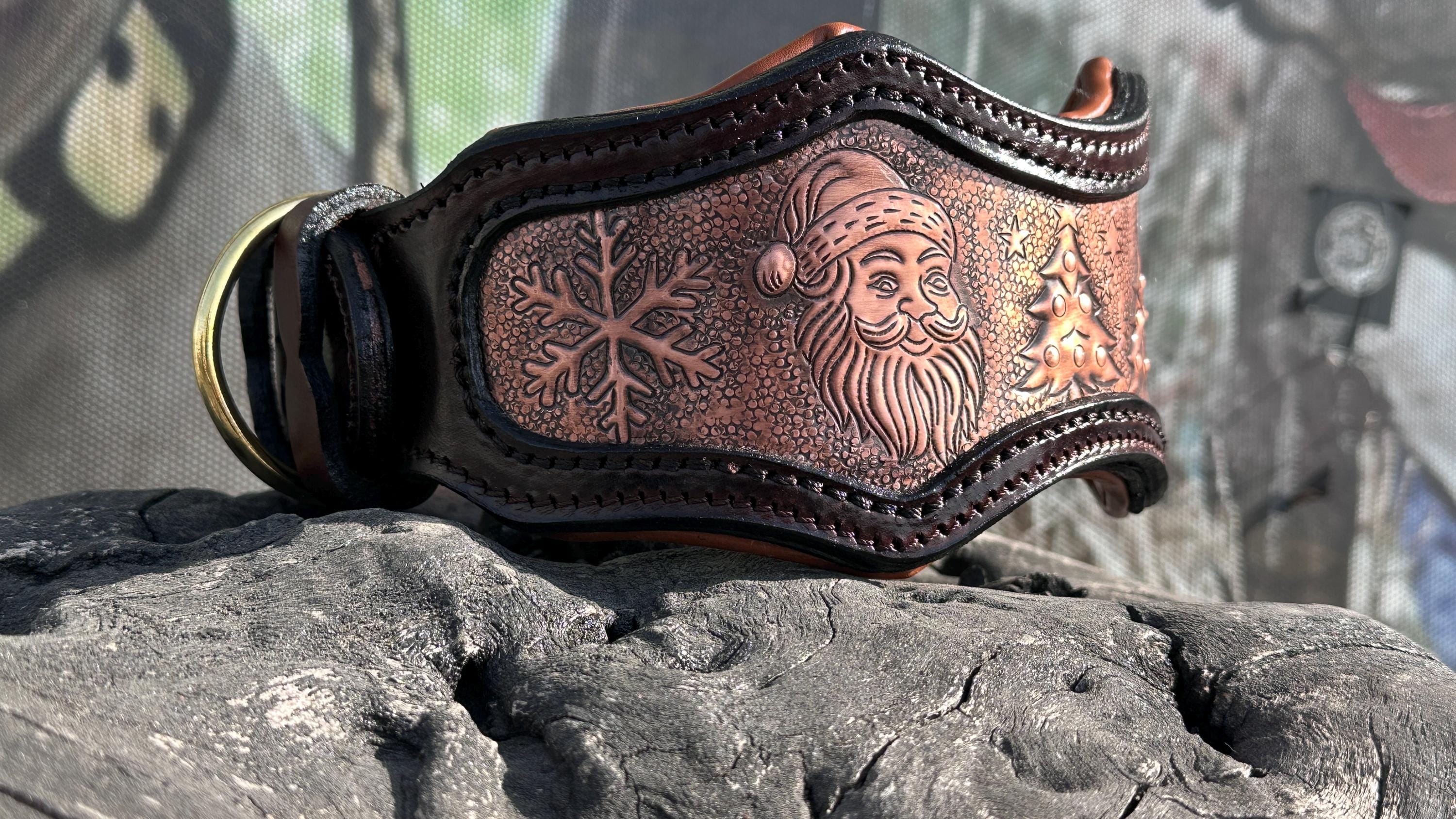 Christmas Copper Dog Collar – Handmade & Custom