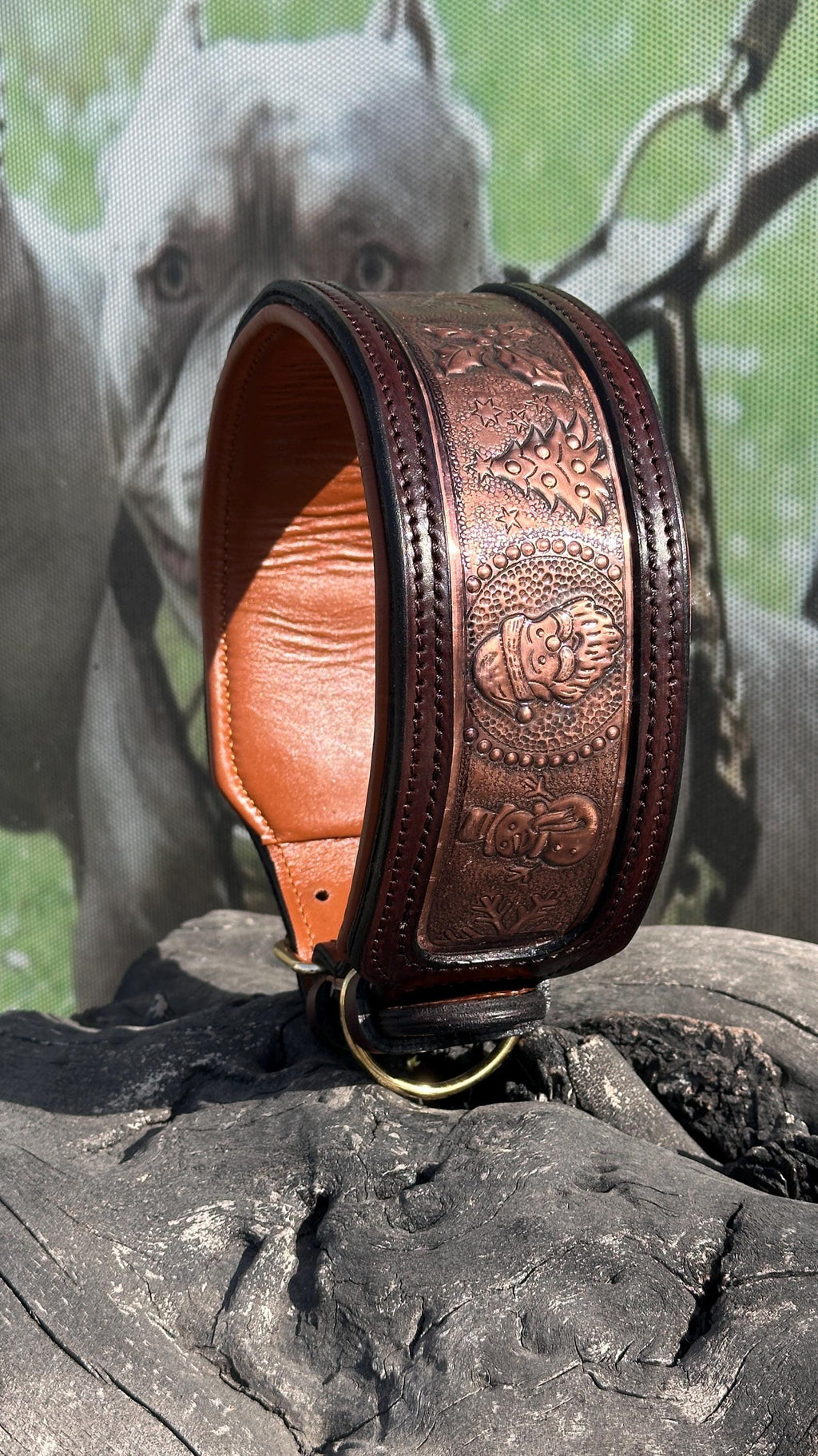 Christmas Edition Copper Leather Collar