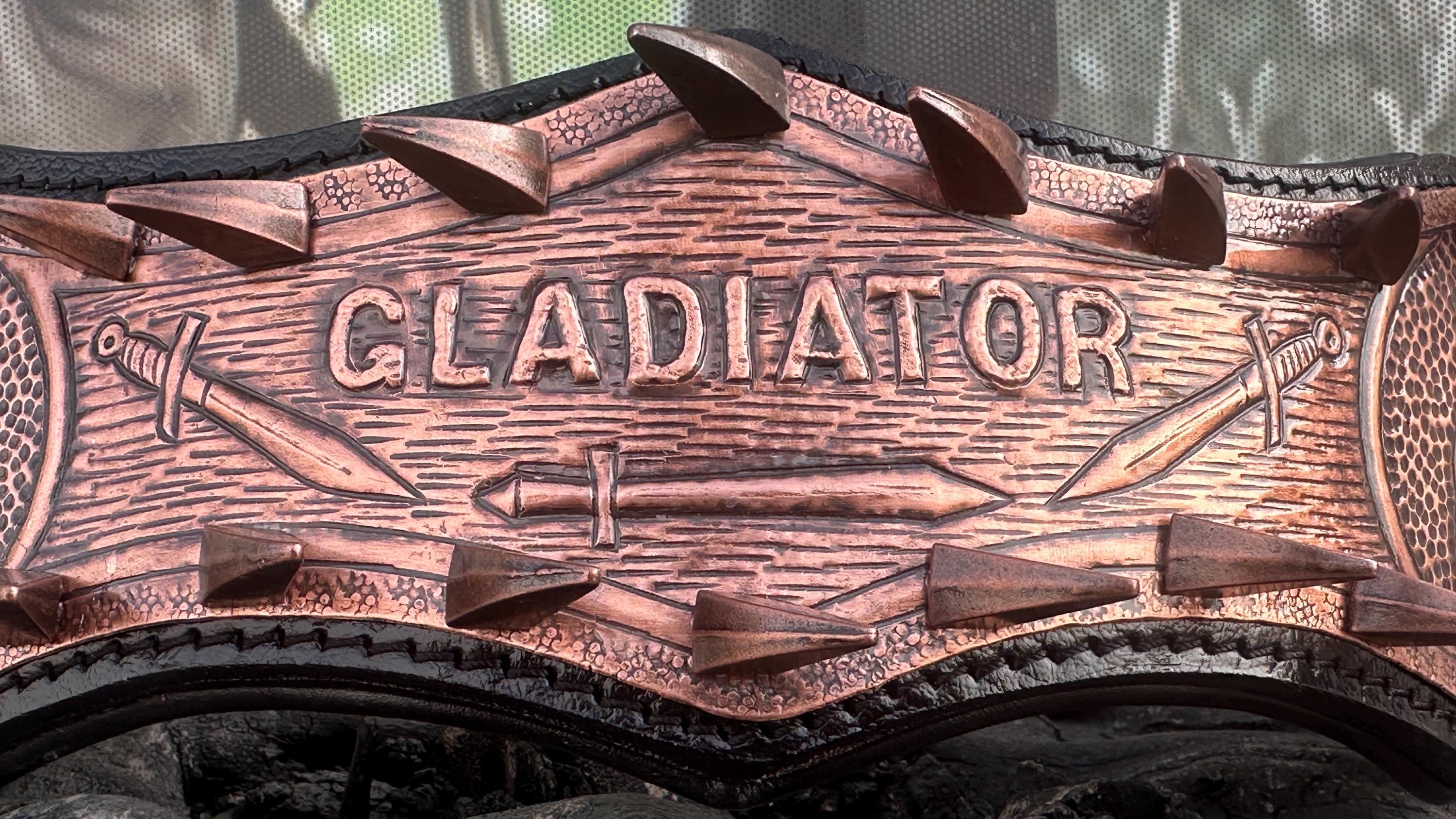 Gladiator Copper Spiked Dog Collar – Handcrafted Buffalo Leather