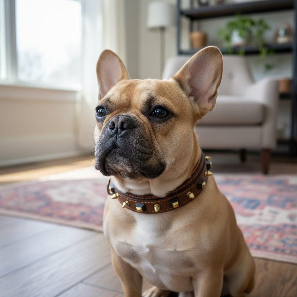 Black Spiked Leather Dog Collar –  Handmade Heavy Duty Design