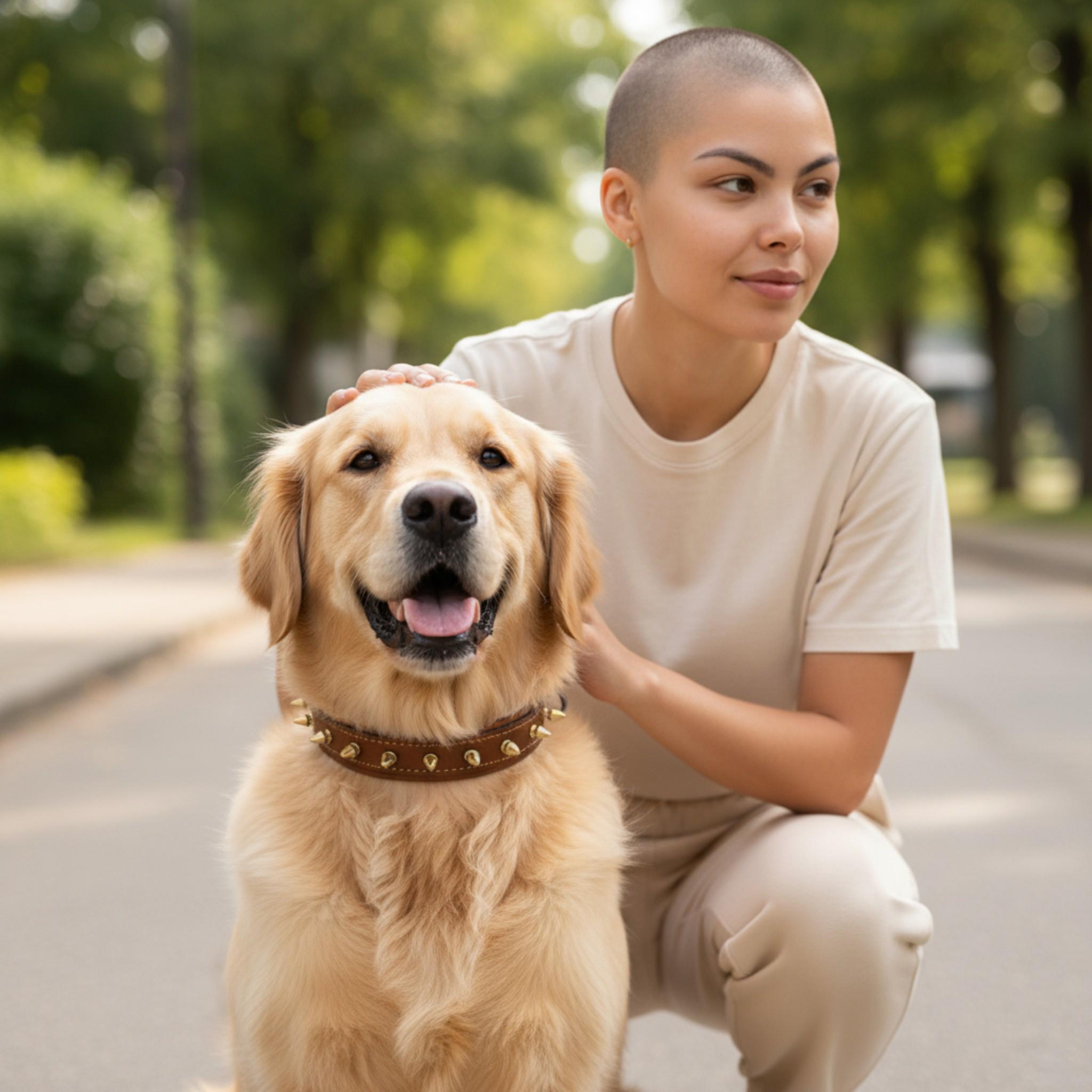 Brown Leather Dog Collar with Gold Spikes – 4cm Handmade Strong Breed Design