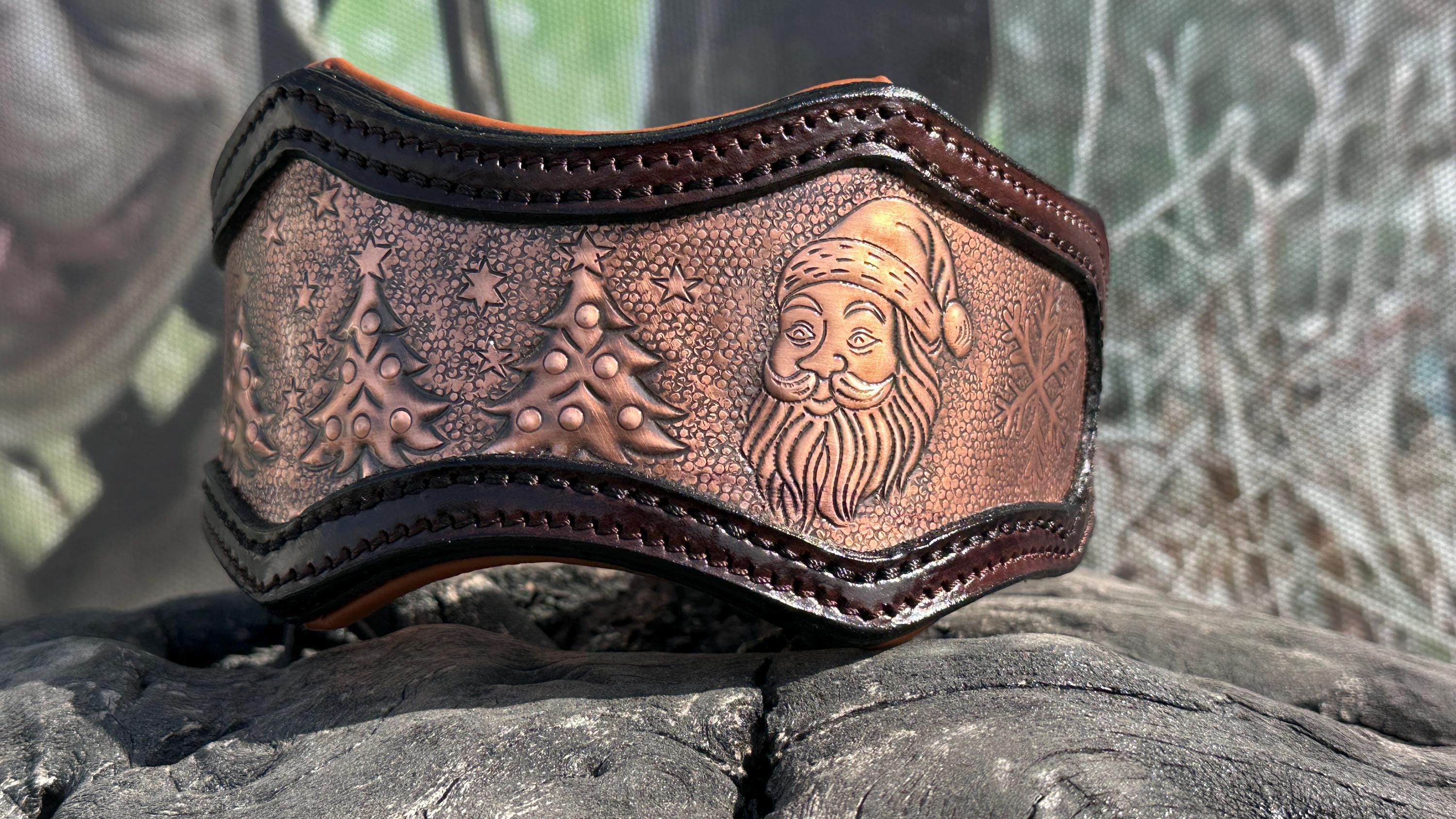 Christmas Copper Dog Collar – Handmade & Custom