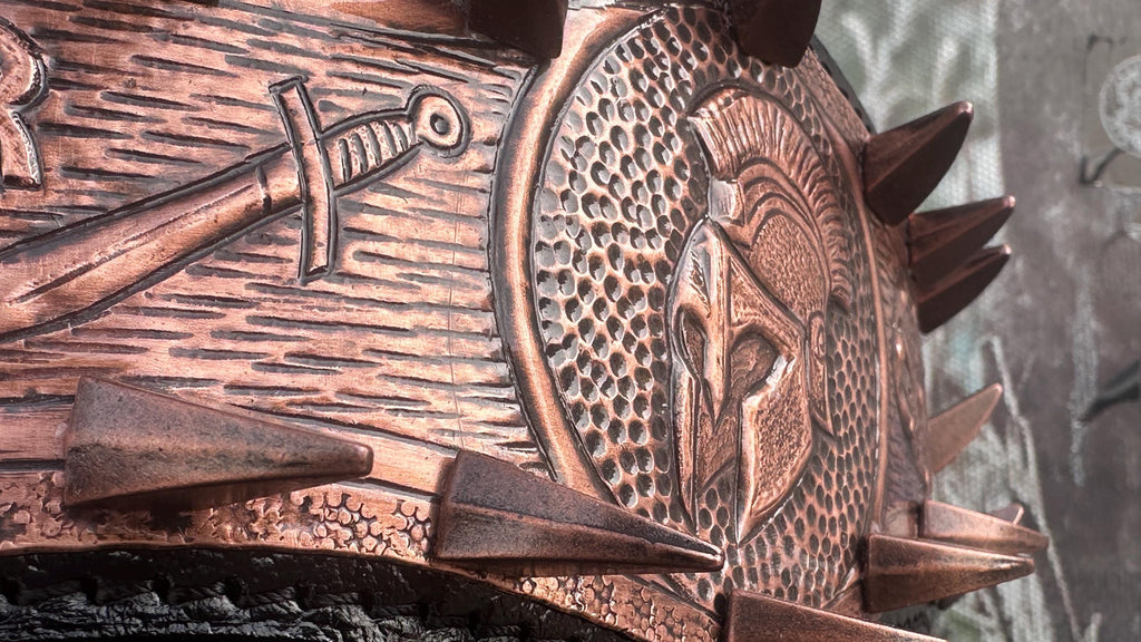 Gladiator Copper Spiked Dog Collar – Handcrafted Buffalo Leather