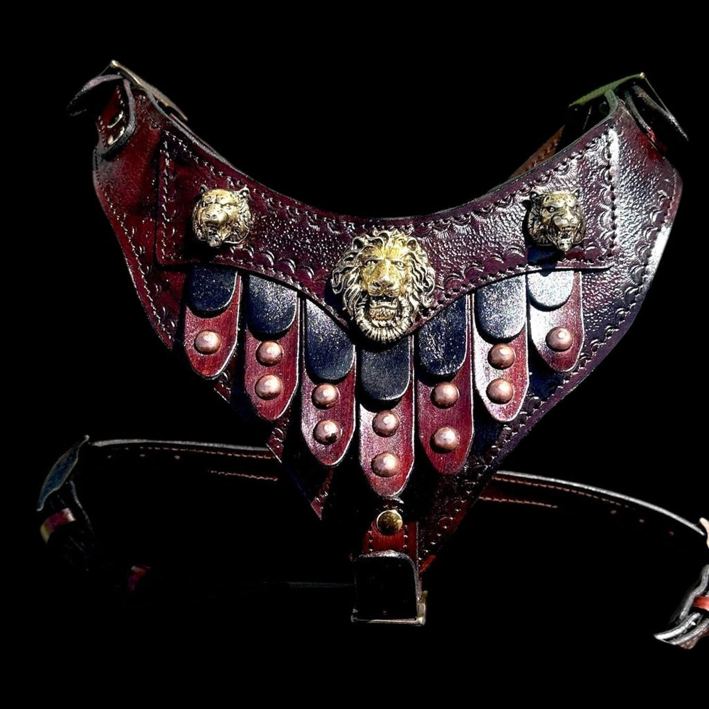 Handmade Leather Gladiator Dog Harness: Tactical Style Pet Armor (25-90 kg)