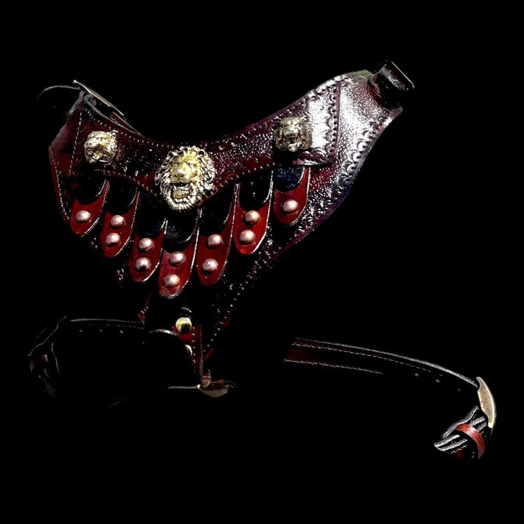 Handmade Leather Gladiator Dog Harness: Tactical Style Pet Armor (25-90 kg)