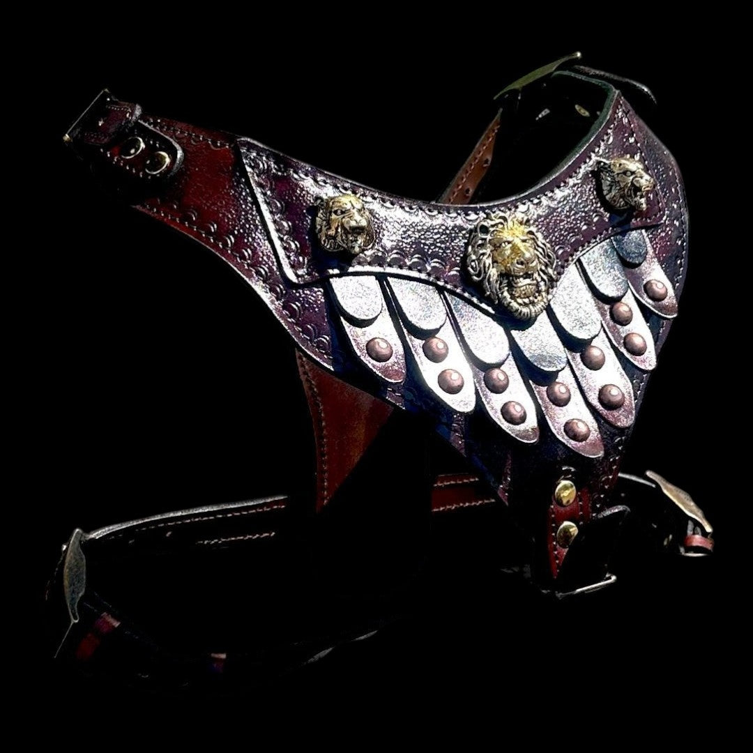 Handmade Leather Gladiator Dog Harness: Tactical Style Pet Armor (25-90 kg)