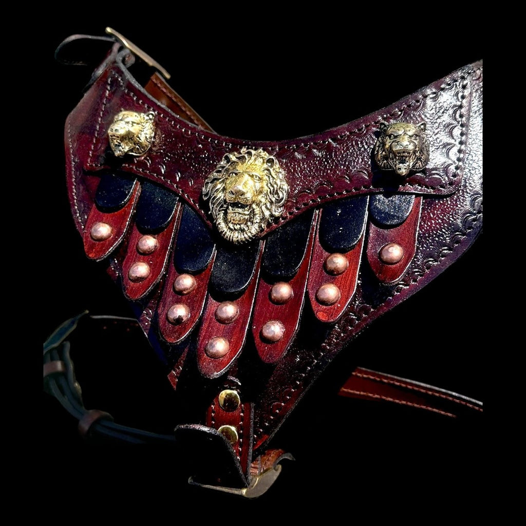 Handmade Leather Gladiator Dog Harness: Tactical Style Pet Armor (25-90 kg)