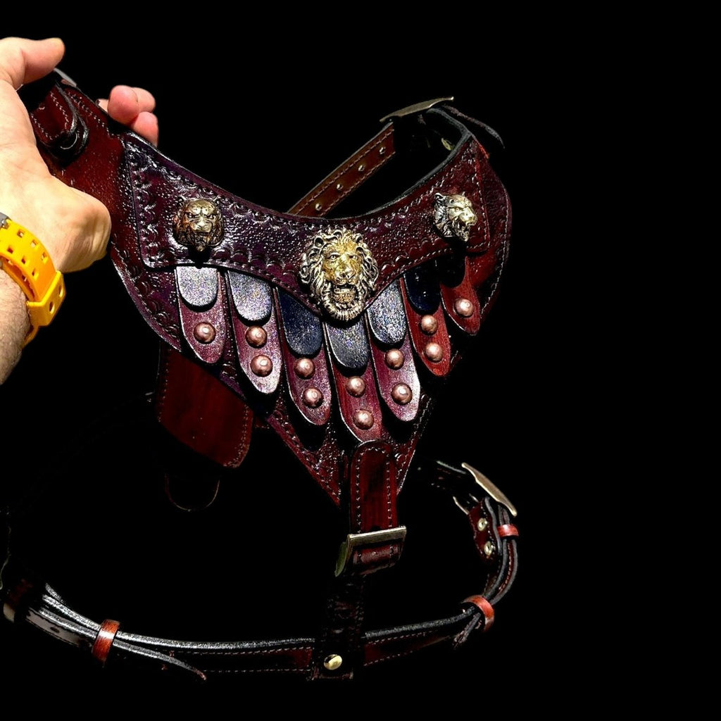 Handmade Leather Gladiator Dog Harness: Tactical Style Pet Armor (25-90 kg)