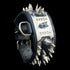 Chrome steel dog collar with Bully head emblem