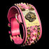 Pink and gold lion dog collar with crystals
