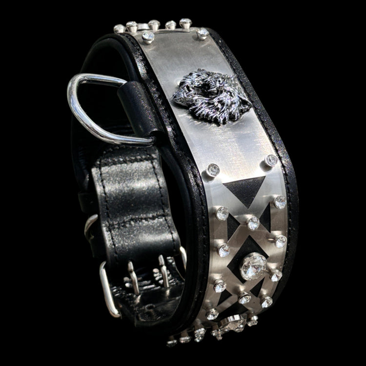 Elegant handcrafted dog collar for American Bully and Rottweiler