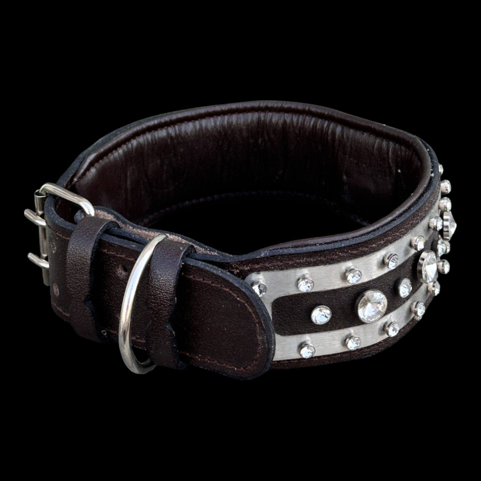 Handmade 6 cm crystal dog collar for Belgian Malinois and K9