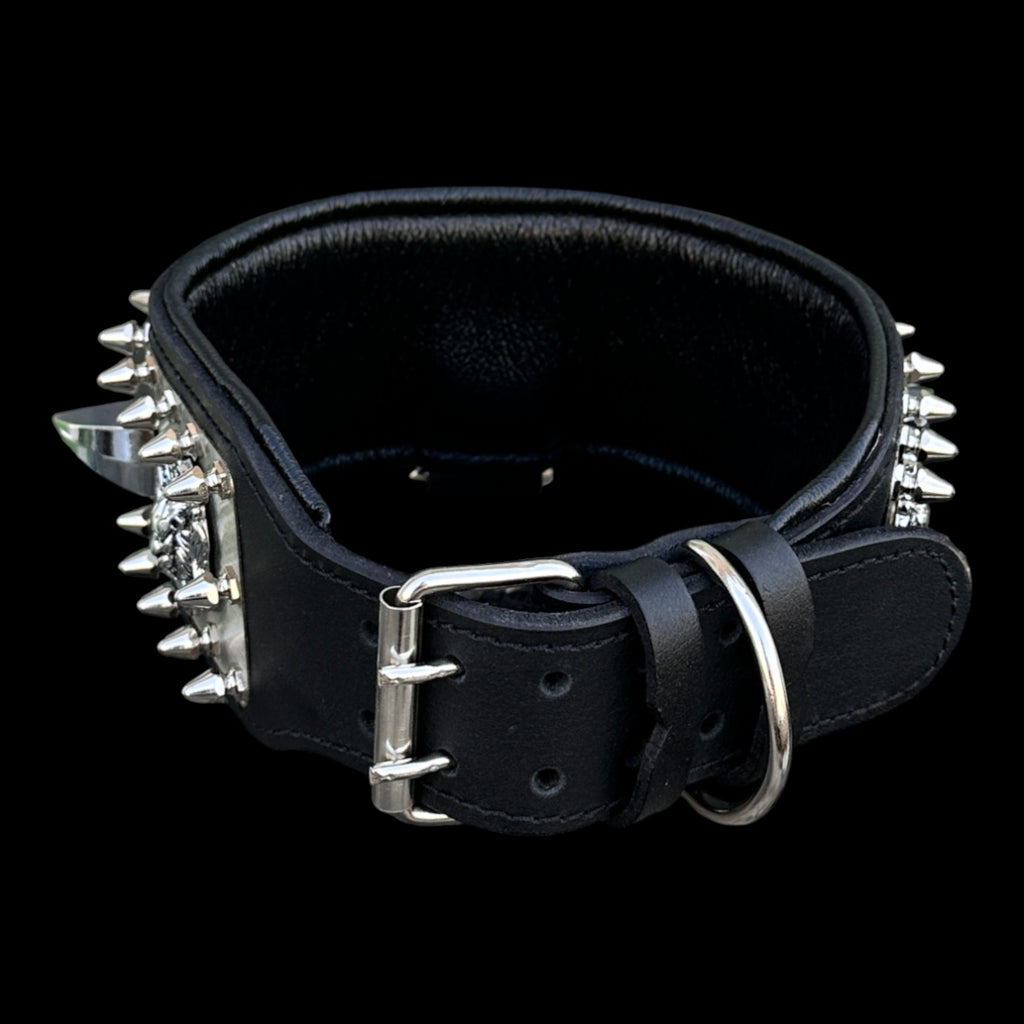 Custom extreme lion steel collar by A&C Dog Collars