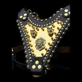 Premium golden plate chest harness for Rottweiler and Kangal