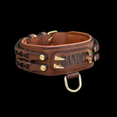 Handcrafted Leather Dog Collar & Leash Set – Personalized Name, Hand Braided Buffalo Leather for Cane Corso, Rottweiler, Doberman, Kangal, American Bully - A&C Dog Collars