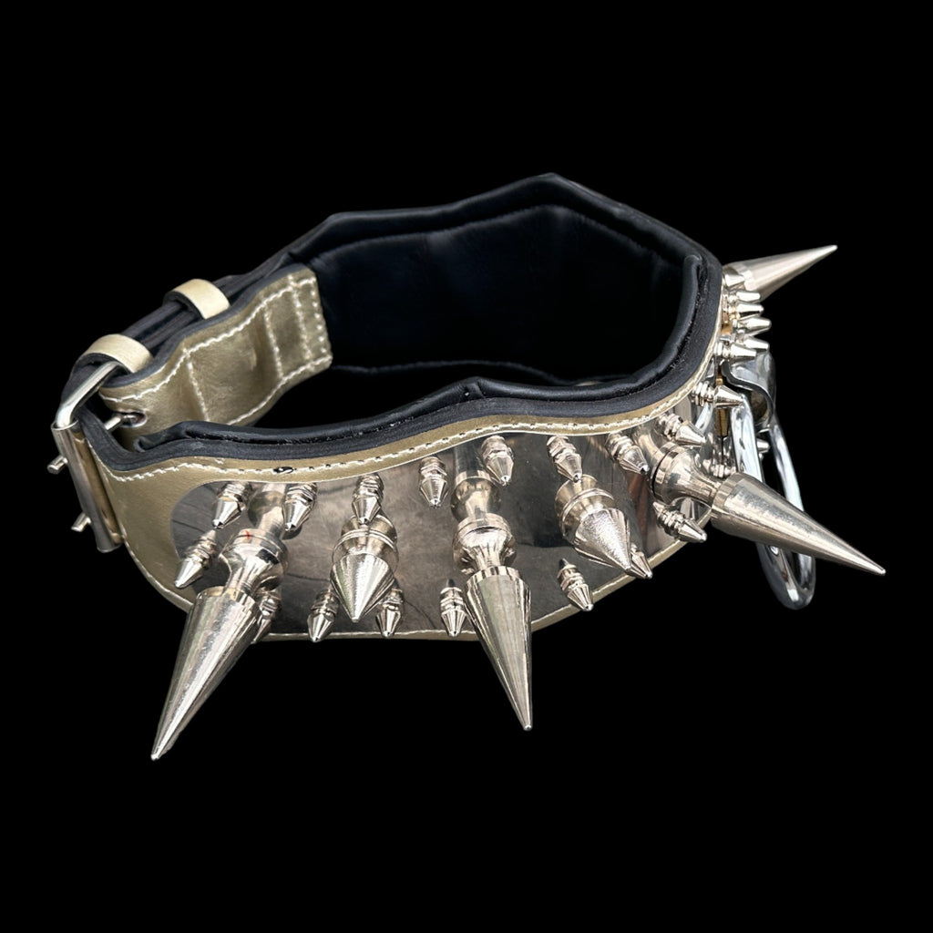 Doberman luxury steel D ring dog collar