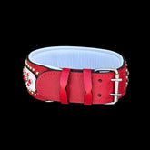 Handmade  Red & White cristal studss - A&C Dog Collars