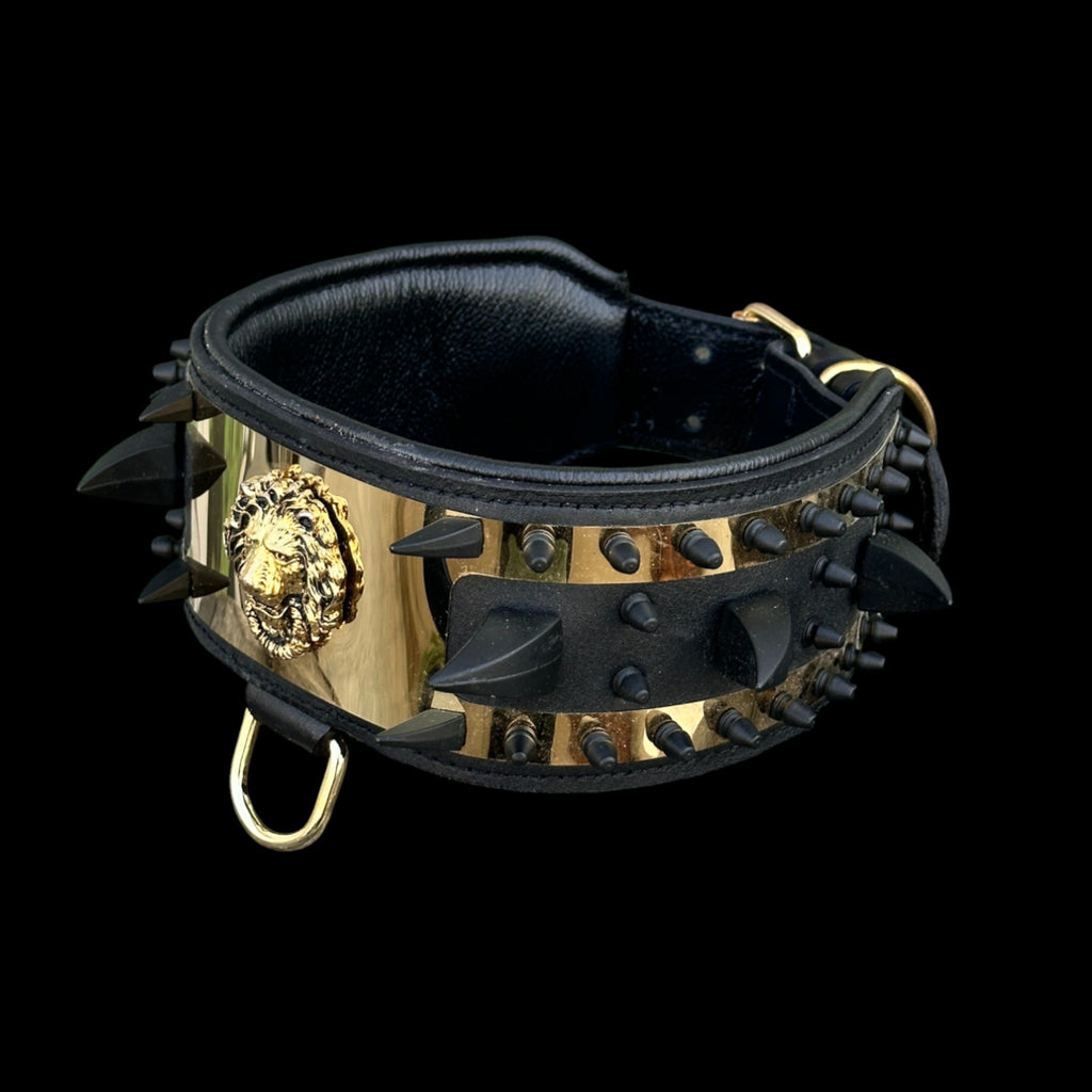 Durable 8 cm buffalo leather collar for German Shepherds