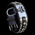 6 cm (2.36 inch) Punisher logo stainless-steel dog collar with crystals
