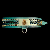 Strong breed collar with gold plate and emerald studs
