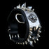 Handmade lion dog collar with extreme silver spikes